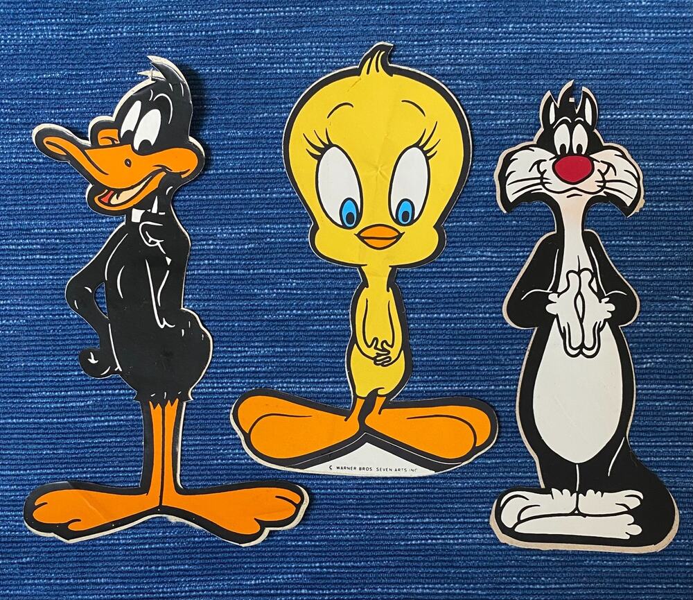 Vintage Looney Tunes Die Cut Decal Sticker Lot Daffy Duck Tweety Bird Sylvester